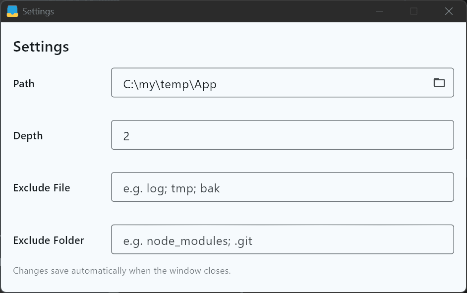 ZenMenu settings window